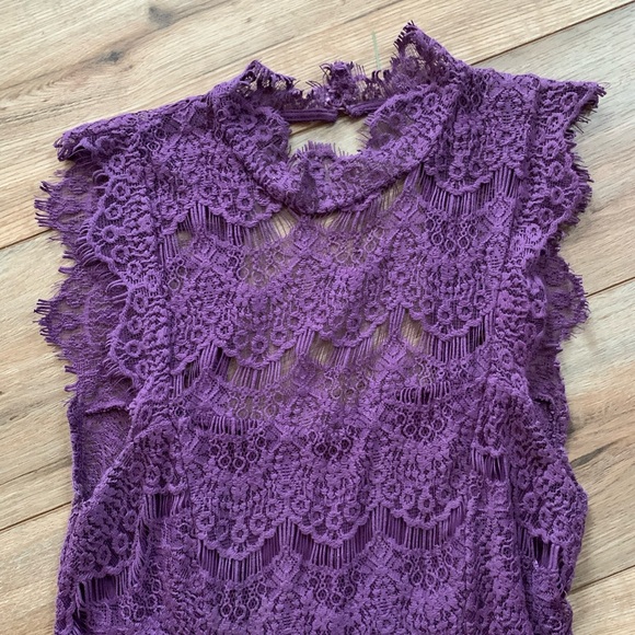 Free People chunky lace open back mini dress - Picture 4 of 7